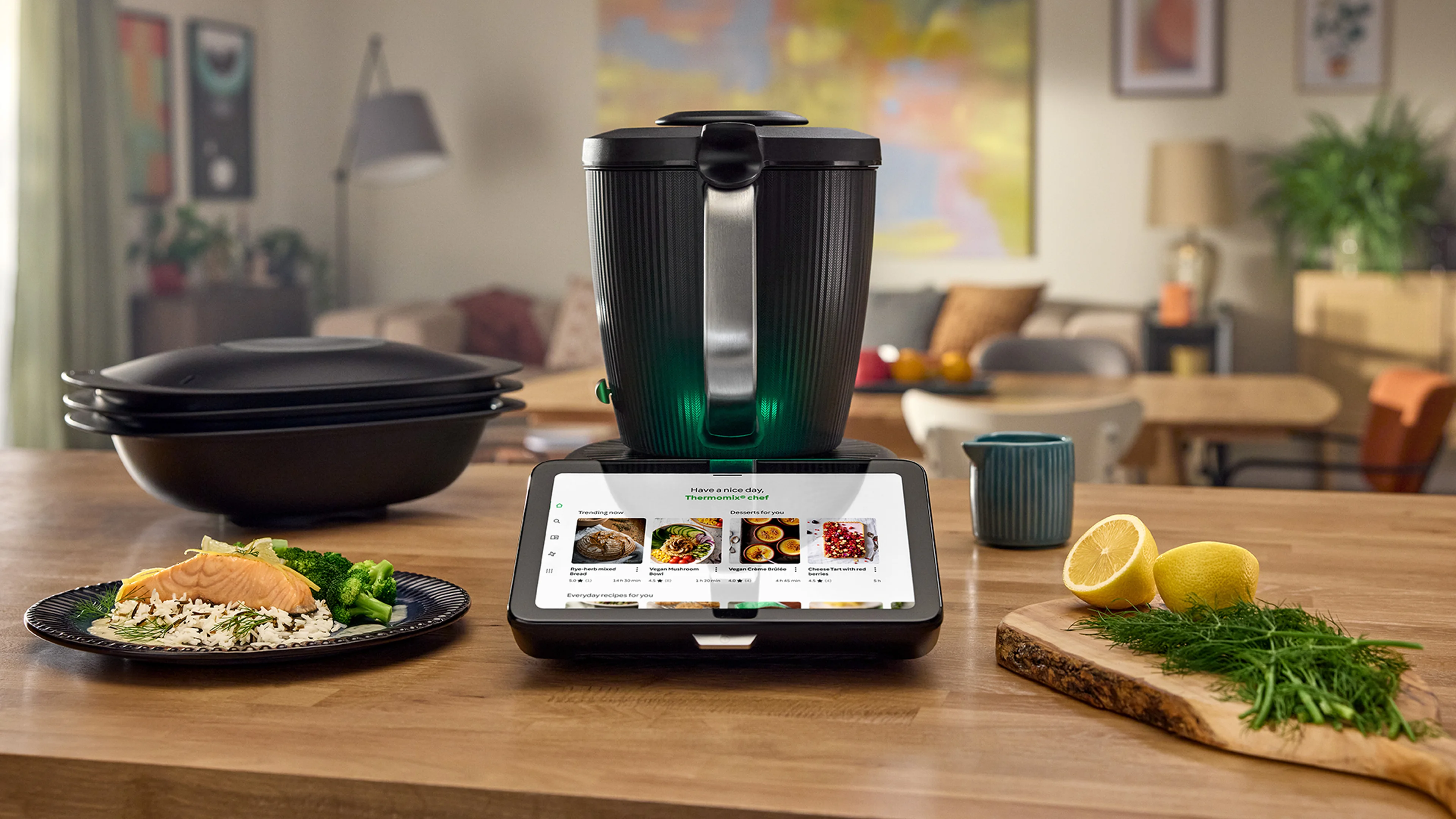 Thermomix TM7 preparing dinner on a modern countertop